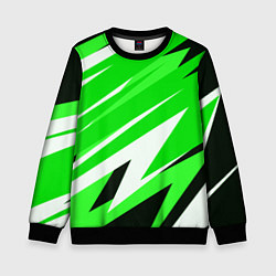 Свитшот детский Geometry stripes green, цвет: 3D-черный