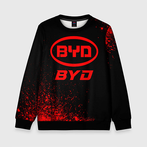 Детский свитшот BYD - red gradient / 3D-Черный – фото 1