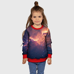 Свитшот детский Космические облака и звезды, цвет: 3D-красный — фото 2