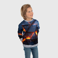 Свитшот детский Геометрический рендер с эффектом свечения, цвет: 3D-меланж — фото 2