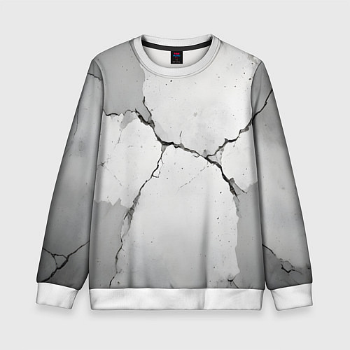 Детский свитшот Растрескавшийся бетон / 3D-Белый – фото 1