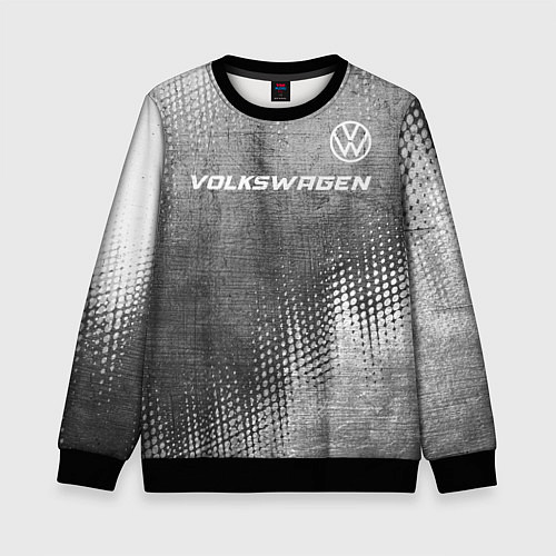 Детский свитшот Volkswagen - grey gradient посередине / 3D-Черный – фото 1