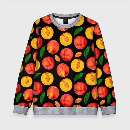 Детский свитшот Персиковый паттерн / 3D-Меланж – фото 1