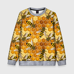 Детский свитшот Пчелиный цветной паттерн