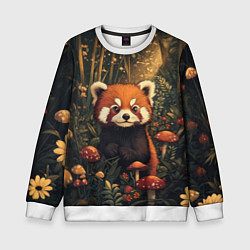 Детский свитшот Красная панда в лесной чаще - милая