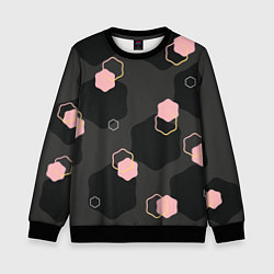 Свитшот детский Геометрия на темном фоне, цвет: 3D-черный