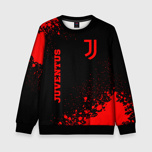 Детский свитшот Juventus - red gradient вертикально / 3D-Черный – фото 1