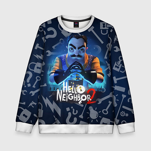 Детский свитшот Привет сосед из игры Hello Neighbor / 3D-Белый – фото 1