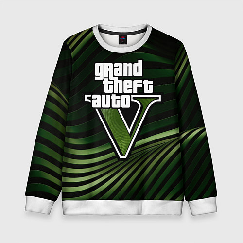 Детский свитшот Grand Theft Auto V - logo / 3D-Белый – фото 1