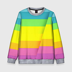 Свитшот детский Разноцветные полосы, цвет: 3D-меланж
