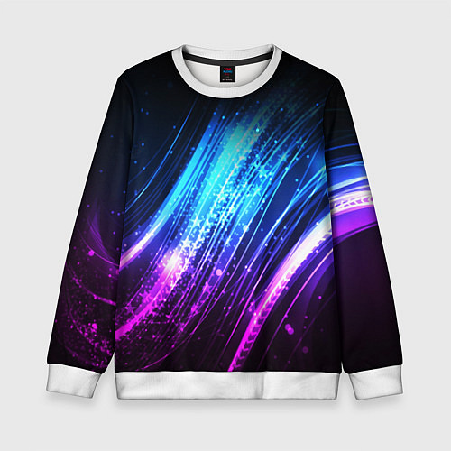 Детский свитшот Неоновые звёзды текстура / 3D-Белый – фото 1