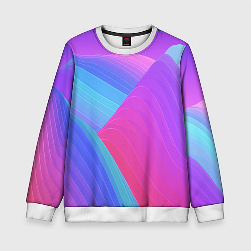 Детский свитшот Неоновая геометрия полосы / 3D-Белый – фото 1