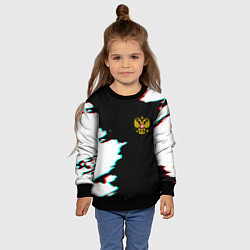 Свитшот детский Герб глитч краски, цвет: 3D-черный — фото 2