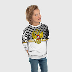 Свитшот детский Россия броня герб, цвет: 3D-белый — фото 2