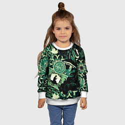 Свитшот детский Полумесяц и мусульманские узоры, цвет: 3D-белый — фото 2