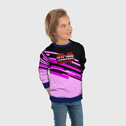 Свитшот детский Tekken pink line, цвет: 3D-синий — фото 2