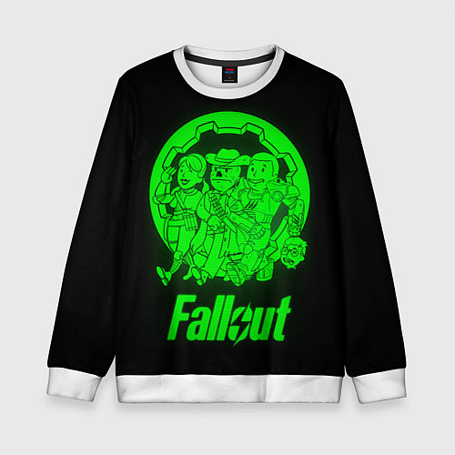 Детский свитшот Fallout - movie heroes / 3D-Белый – фото 1