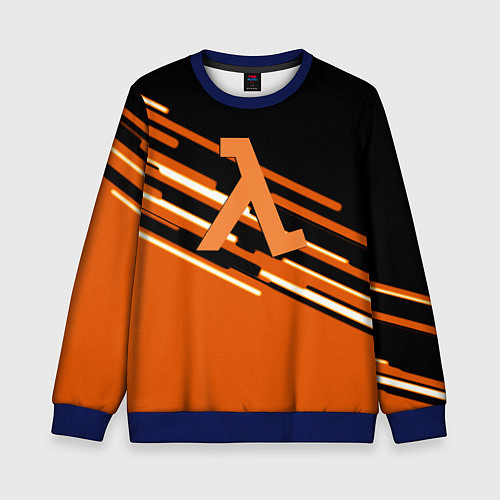 Детский свитшот Half life полосы / 3D-Синий – фото 1