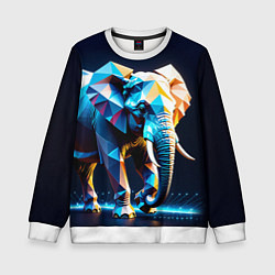 Детский свитшот Большой полигональный слон