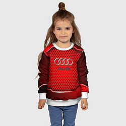 Свитшот детский AUDI текстура металик, цвет: 3D-белый — фото 2