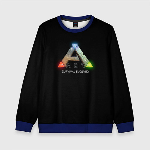 Детский свитшот Ark: Survival Evolved logo rpg / 3D-Синий – фото 1