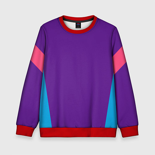 Детский свитшот Стиль 90-х геометрия спортивная / 3D-Красный – фото 1