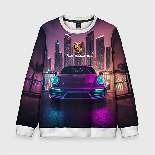 Детский свитшот Porshe big city / 3D-Белый – фото 1