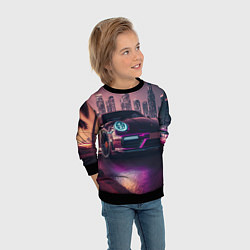 Свитшот детский Porshe ночной город, цвет: 3D-черный — фото 2