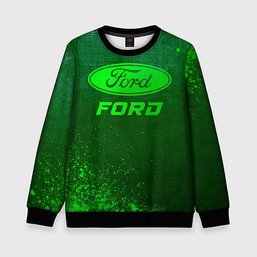 Детский свитшот Ford - green gradient / 3D-Черный – фото 1