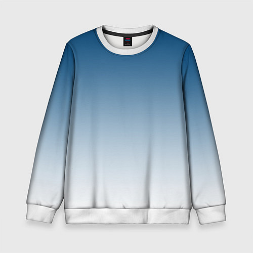 Детский свитшот Бирюзовый градиент текстура / 3D-Белый – фото 1
