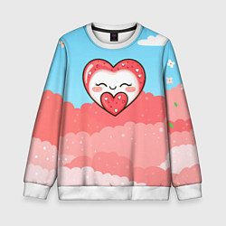 Свитшот детский Маршмеллоу с сердечком, цвет: 3D-белый