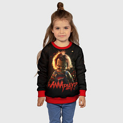 Свитшот детский Chucky wanna play?, цвет: 3D-красный — фото 2