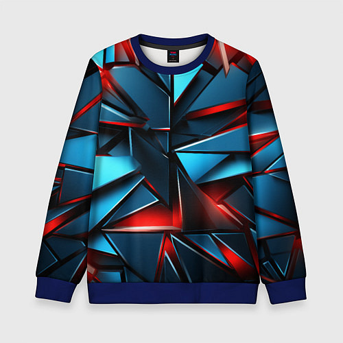Детский свитшот Геометрические осколки / 3D-Синий – фото 1