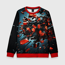 Свитшот детский Геометрический взрыв пластин, цвет: 3D-красный