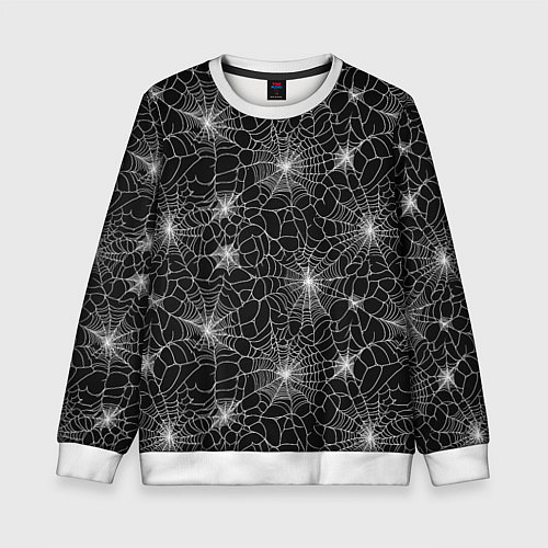 Детский свитшот Паутина - паттерн / 3D-Белый – фото 1