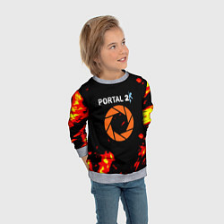 Свитшот детский Portal огненная лава, цвет: 3D-меланж — фото 2