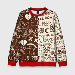 Свитшот детский Lil peep retro pattern, цвет: 3D-красный
