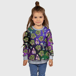 Свитшот детский Губка Боб - паттерн хэллоуин, цвет: 3D-меланж — фото 2