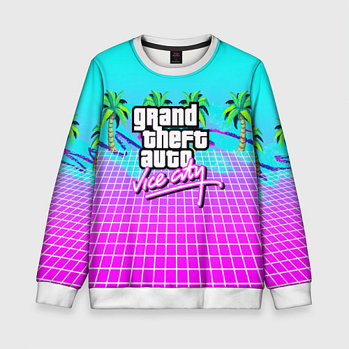 Детский свитшот Vice city tropic collection / 3D-Белый – фото 1