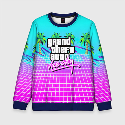 Детский свитшот Vice city tropic collection / 3D-Синий – фото 1