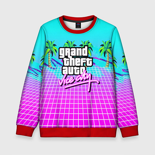 Детский свитшот Vice city tropic collection / 3D-Красный – фото 1