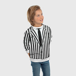 Свитшот детский Битлджус - полоски, цвет: 3D-белый — фото 2