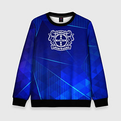 Свитшот детский Bayer 04 blue poly, цвет: 3D-черный