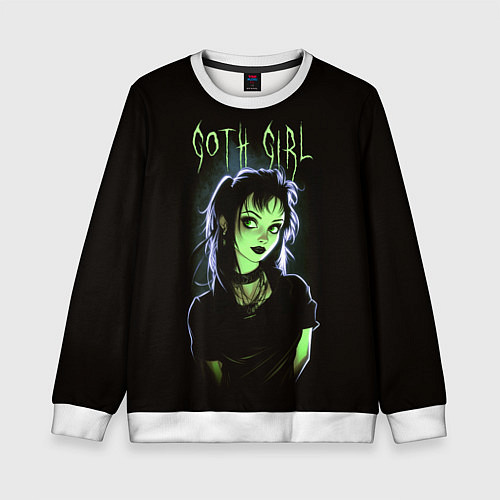 Детский свитшот Goth girl - Beetlejuice / 3D-Белый – фото 1