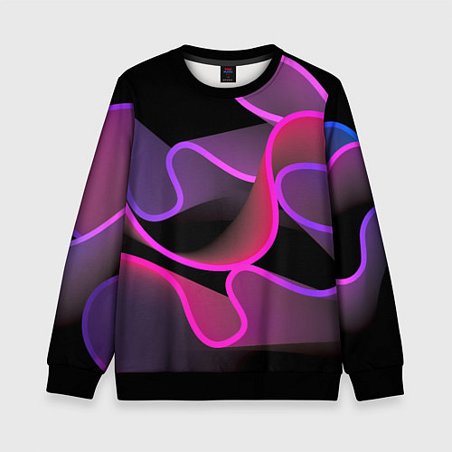 Детский свитшот Линейная геометрия / 3D-Черный – фото 1