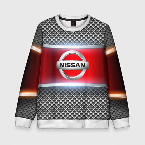 Детский свитшот Nissan авто текстура / 3D-Белый – фото 1