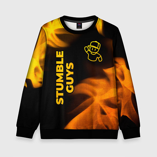 Детский свитшот Stumble Guys - gold gradient вертикально / 3D-Черный – фото 1