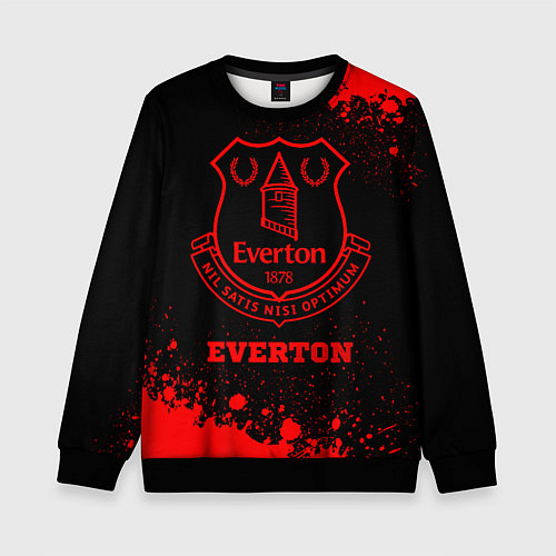 Детский свитшот Everton - red gradient / 3D-Черный – фото 1