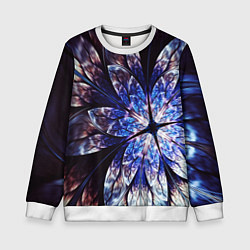 Свитшот детский Фрактальный узора стекло, цвет: 3D-белый