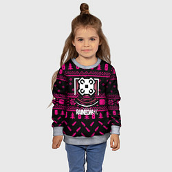 Свитшот детский Rainbow six winter pink, цвет: 3D-меланж — фото 2